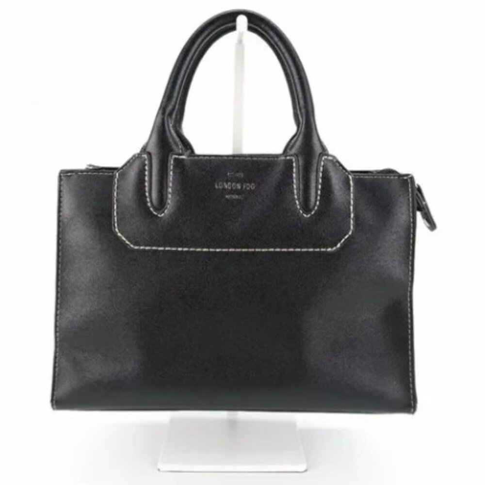 LONDON FOG Black Belmont Satchel